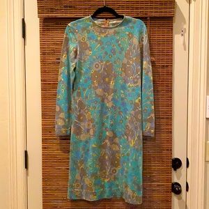 Vintage Leonard Paris Style Floral Wool Blend Dress from France Small 0 2